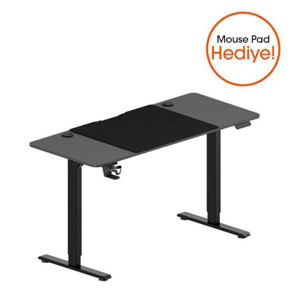Adore Gaming Maestro-X Yükseklik Ayarlı Oyuncu Masası - Siyah 140x72-117x60 cm - Image 1