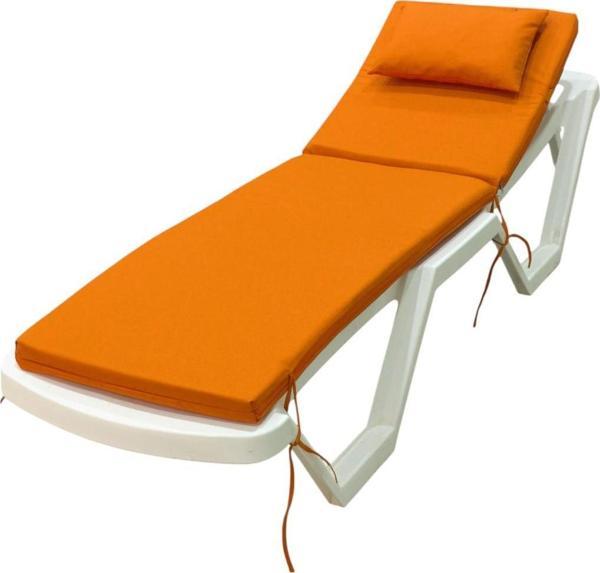 LÜKS ŞEZLONG MİNDERİ YASTIKLI 5CM SÜNGER TURUNCU - Image 1