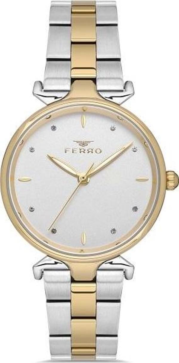 Ferro Quartz Çelik Altın/Gri 32 mm Kadın Kol Saati - Image 1