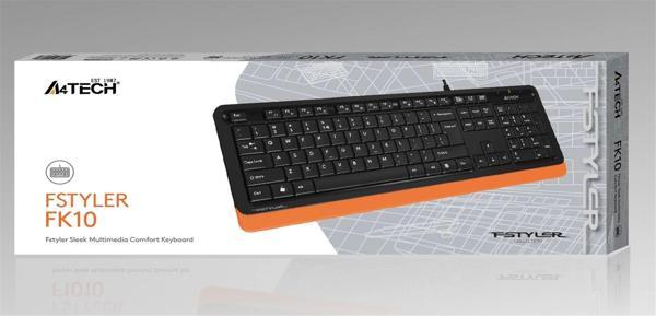 A4 Tech Fk10 Q Usb Fsytyler Turuncu Tr Fn-Mmedya Klavye - Image 1