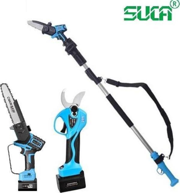 Suca SC 8611 + 5808 Uzatma Aparatlı Akülü Budama Makası ve Testere - Image 1