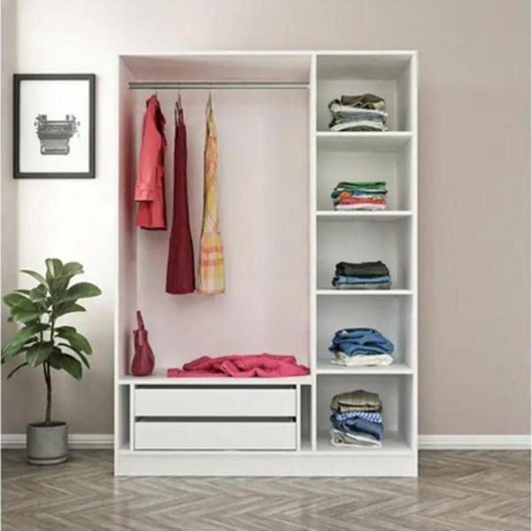Canbaz Furniture Esla Modüllü 3 Cam Kapaklı Giyinme Dolabı - Image 1