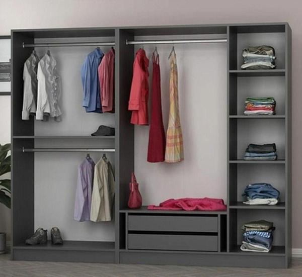 Canbaz Furniture Esla Modüllü 5 Cam Kapaklı Giyinme Dolabı - Image 1
