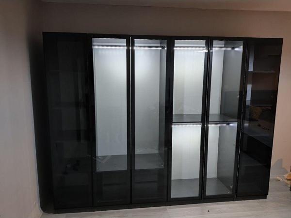 Canbaz Furniture Esla Modüllü 6 Cam Kapaklı Giyinme Dolabı - Image 1