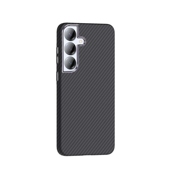 Galaxy S25 Kılıf M-safe Şarj Özellikli Karbon Fiber Görünümlü Gros Kapak Siyah - Image 1