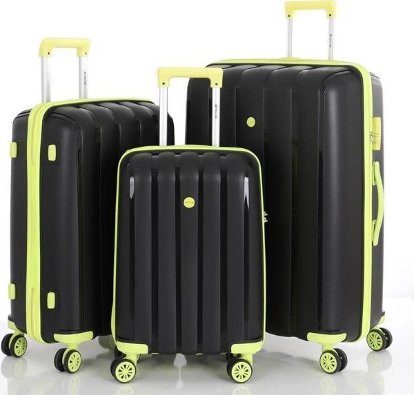 MÇS Üçlü Polipropilen Valiz Seti  SİYAH AÇIKSARI - Image 1