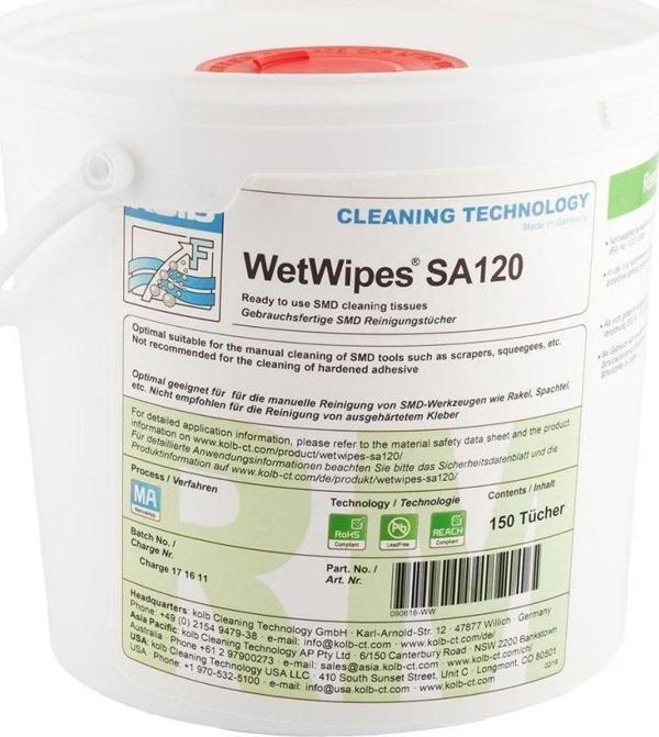 WipeEx SA120 Havsız Islak Temizleme Mendili (150 Ad) Kolb SMD Wet Wipes - Image 1