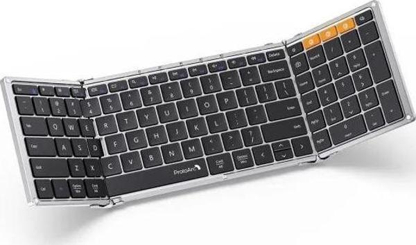 ProtoArc Katlanabilir Bluetooth Klavye Black Silver - Image 1