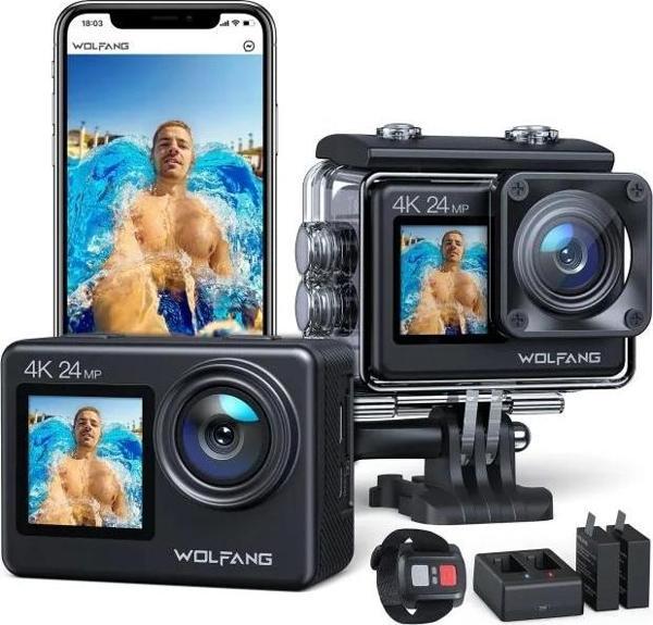 WOLFANG GA200 24MP 4K Aksiyon Kamerası - Image 1