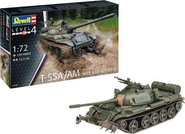 Revell Maket T-55A-Am With Kmt-6-Emt-5 Vso03328 - Image 1
