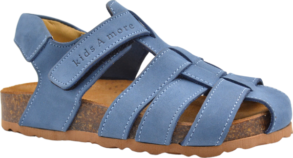 Leo Unisex Deri Çocuk Sandalet Kot Rengi - Image 1