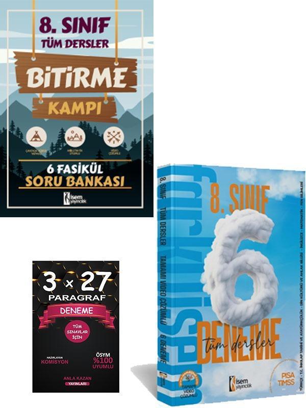 İsem + Anla Kazan 2025 LGS Bitirme Kampı + 6 Deneme + Paragraf Deneme 3 lü Set - İsem Yayıncılık - Image 1