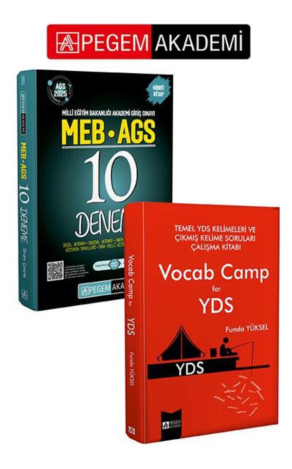PEGEM AKADEMİ 2025 MEB-AGS Tamamı Çözümlü 10 Deneme + Temel YDS Kelimeleri ve Çıkmış Kelime Soruları - Pegem Akademi Yayıncılık - Image 1