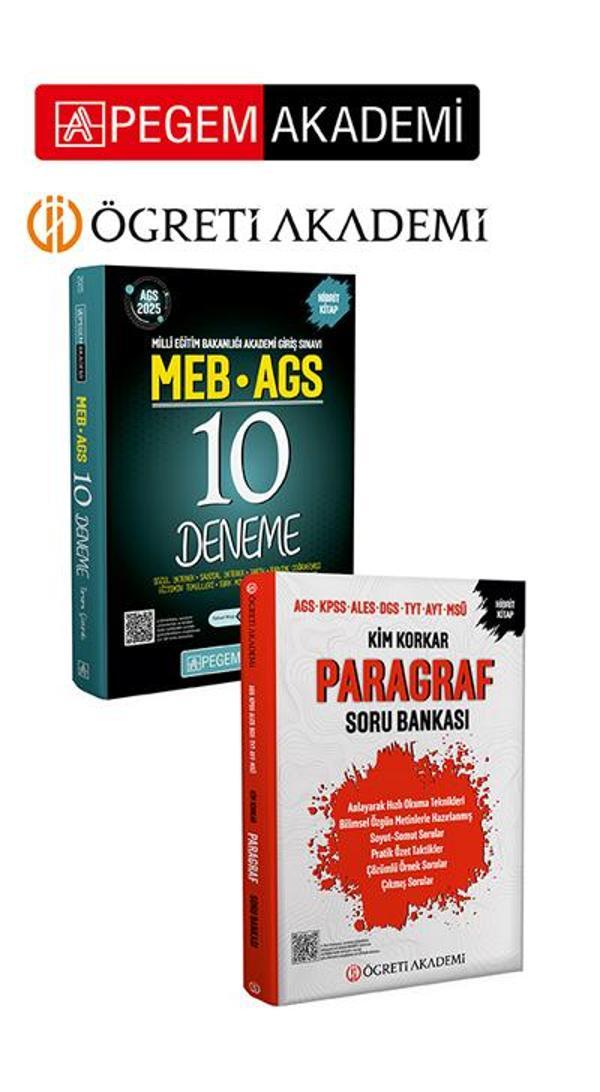 PEGEM AKADEMİ  Kim Korkar Paragraf Soru Bankası AGS KPSS ALES DGS TYT AYT MSÜ + 2025 MEB-AGS Tamamı  - Pegem Akademi Yayıncılık - Image 1