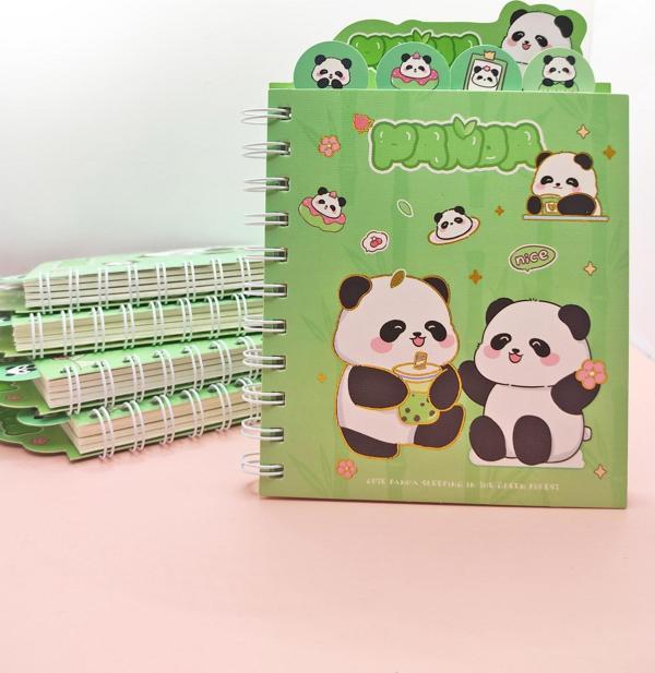 Sevimli Panda Ayraçlı A5 Not Defteri (14x18 cm) - Panda BFF - Image 1