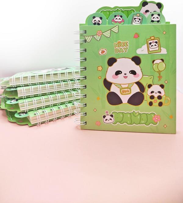 Sevimli Panda Ayraçlı A5 Not Defteri (14x18 cm) - Uykucu Panda - Image 1
