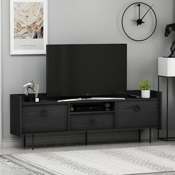 T0015 Lidya Kapaklı, Açık Raflı Tv Sehpası, Tv Ünitesi - Image 1