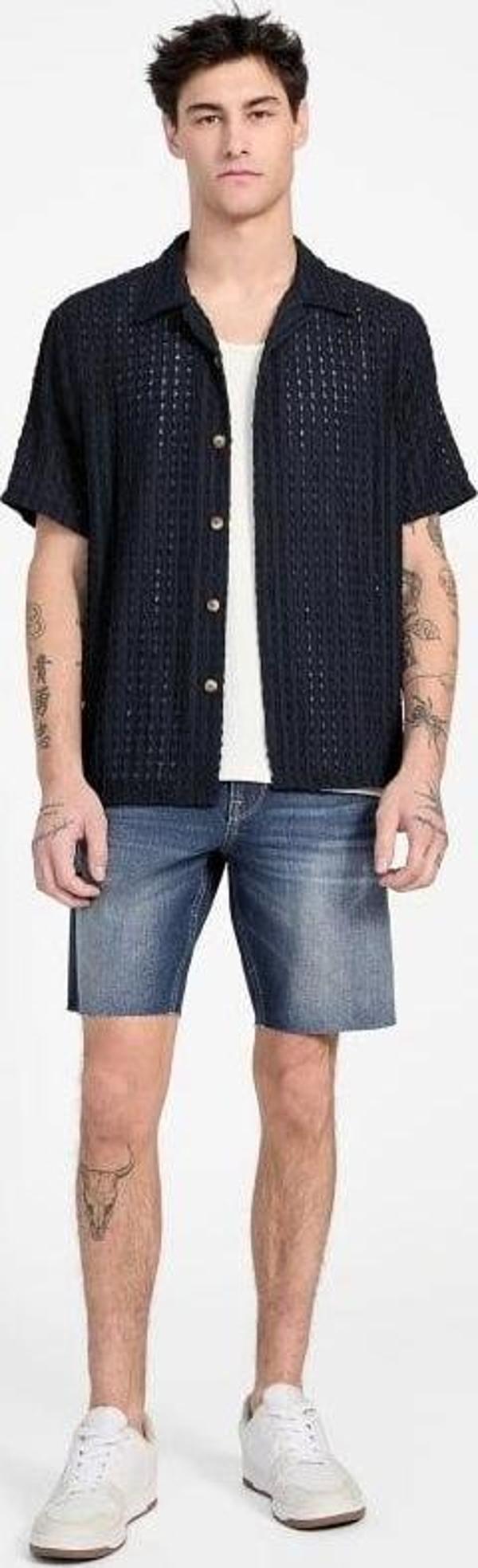 Guess Erkek Mavi Wyatt Şort - Image 1