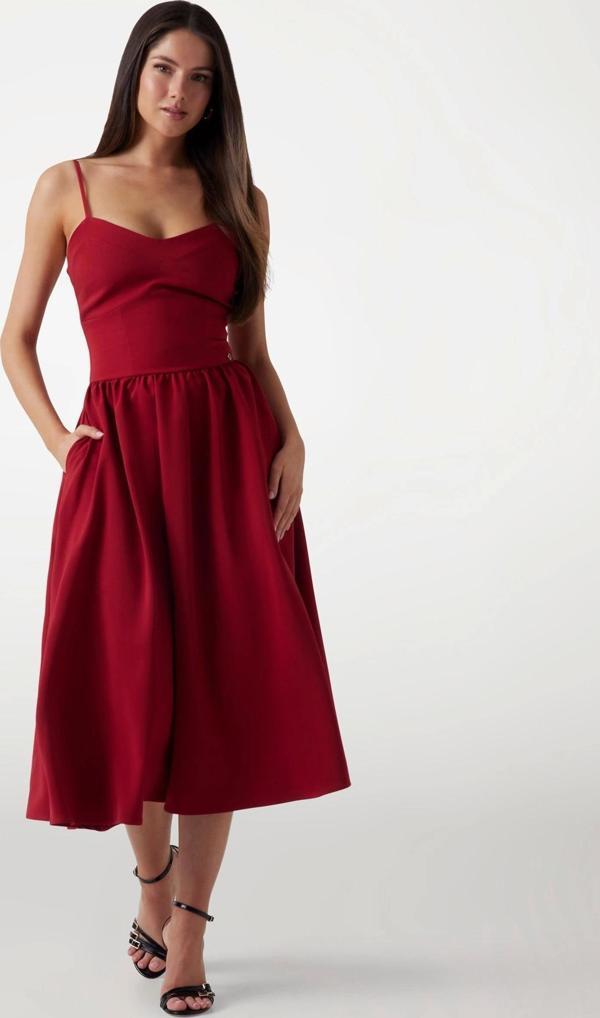 Guess Kadın Kırmızı Sophie Uzun Elbise - Image 1