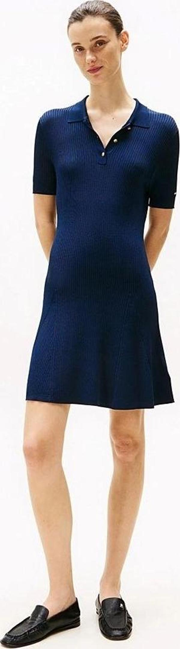 RIB BUTTON F&F POLO SWT DRESS - Image 1