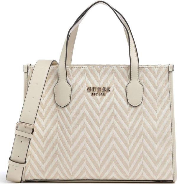 Guess Kadın Beyaz Silvana İki Bölmeli Tote Çanta - Image 1