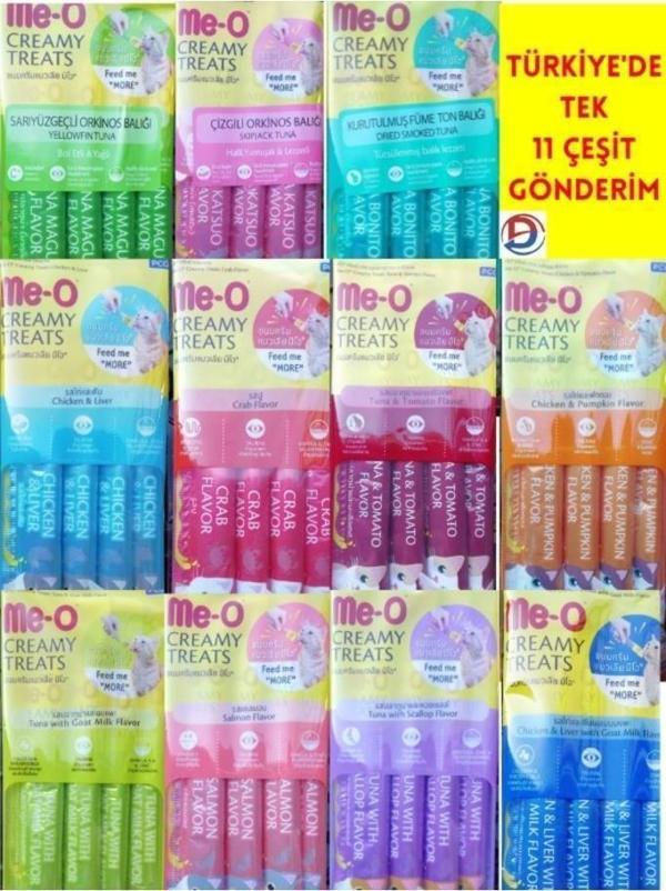 Me-O Tavuklu Ve Ciğerli Sıvı Kedi Ödülü Maması 4x15=60 gr 11'Li Karma Paket  - Image 1