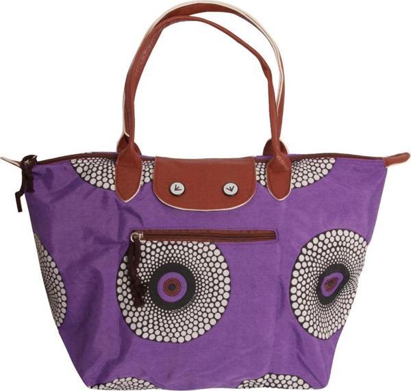 Biggfashion Mor Desenli Katlanabilir Çanta - Image 1