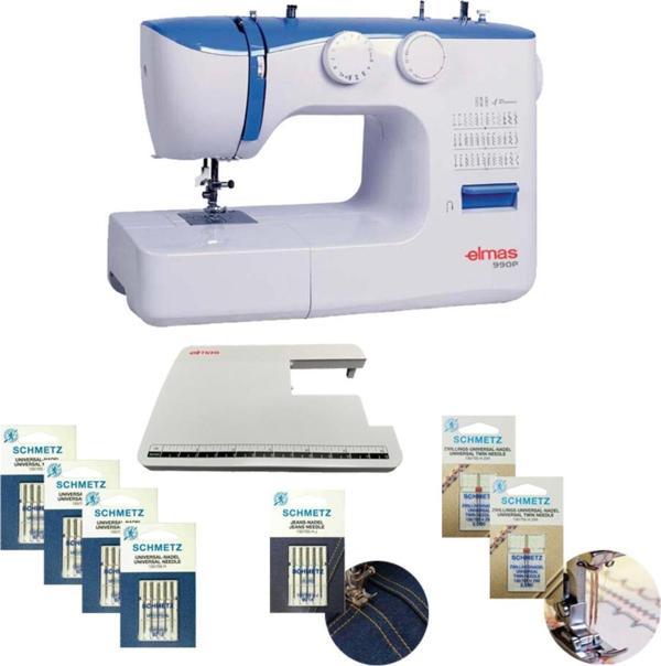 Elmas 990P Dikiş Makinesi (Uzatma Tabla Hediyeli) - Mavi - İğne Hediyeli - Image 1