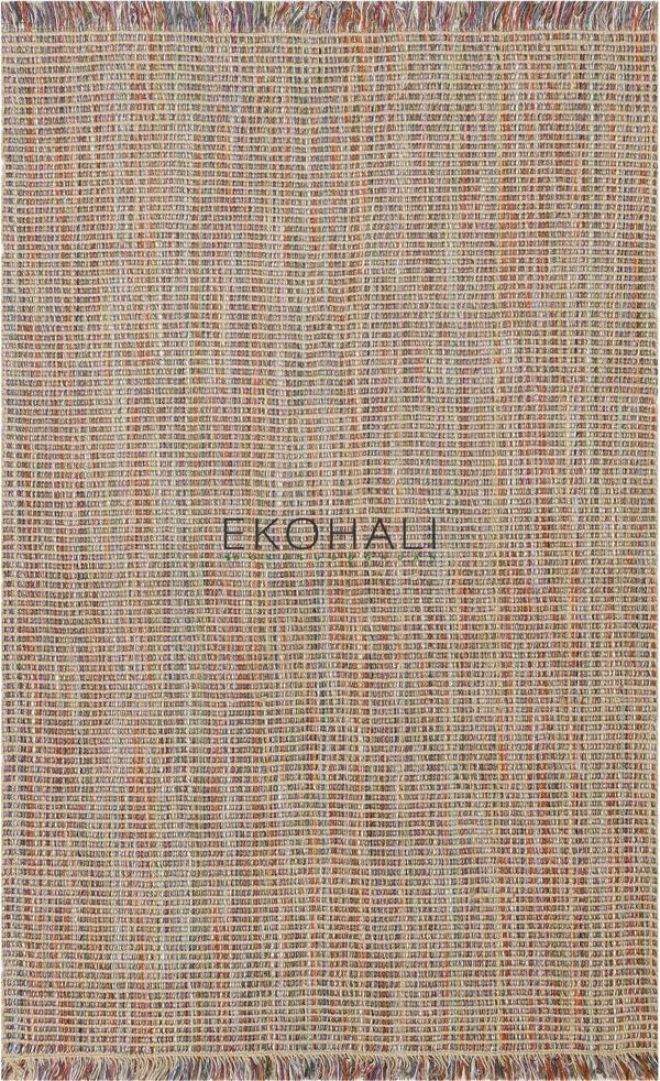 Doha Koleksiyonu Kara Tezgahlarda Jüt ve Polyester İplerle Dokunan Çift Taraflı Kullanıma Uygun Modern Kilim Renkli - Image 1