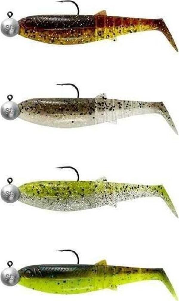 Savage Gear Cannibal Shad 12.5cm 20gr+12.5gr #5/0 Clear Water 4+4 Adet Sahte Balık - Image 1