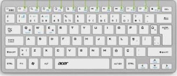 Acer Okr220 Beyaz Multidevice Dual Mode 2.4Ghz Bluetooth Klavye (Smart Tv)(Android) - Image 1