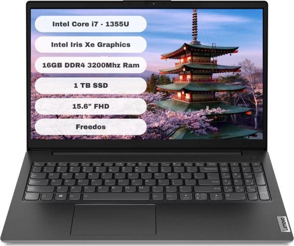 Lenovo V15 83A100Hxtr İntel Core İ7 1355U 16Gb Ram 1Tb Ssd 15.6 Inc Freedos Notebook Taşınabilir Bilgisayar - Image 1