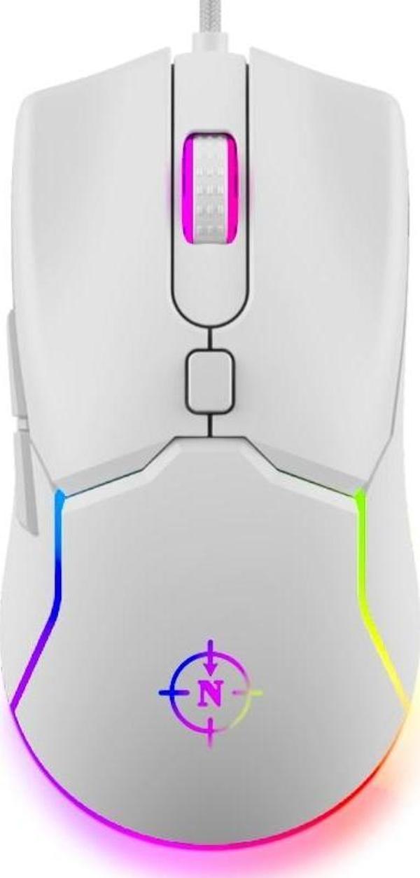 North Air White Rgb Kablolu Profesyonel Oyuncu Mouse - Image 1