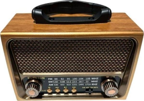 Everton Rt-675 Bluetooth Fm-Usb-Tf-Aux Şarjlı Solar Nostaljik Radyo - Image 1
