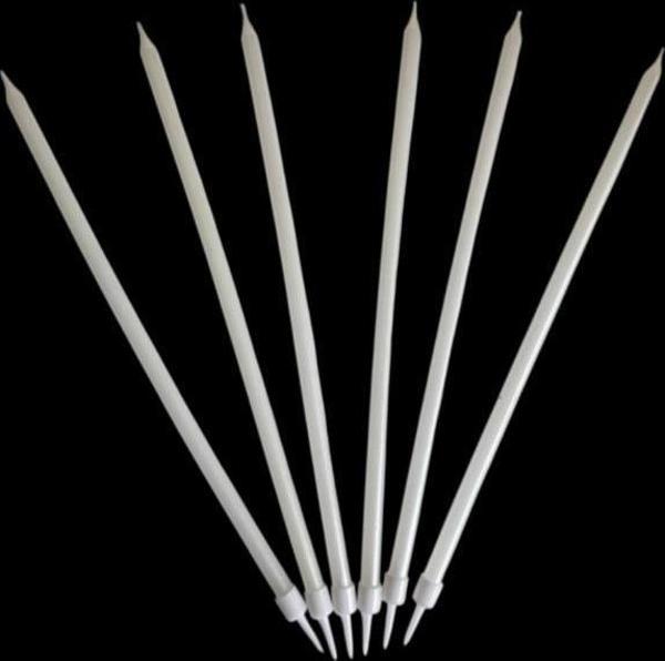 Beyaz Uzun Pasta Mumu 20 cm  - Image 1