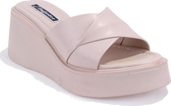 Dagoster DZA07-10620773 Bej Ortopedik Günlük Kadın Terlik - Image 1