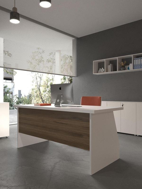 Festival Ofis Masası - OFİS-2-1-2-160X60 Beyaz - Ceviz - Image 1