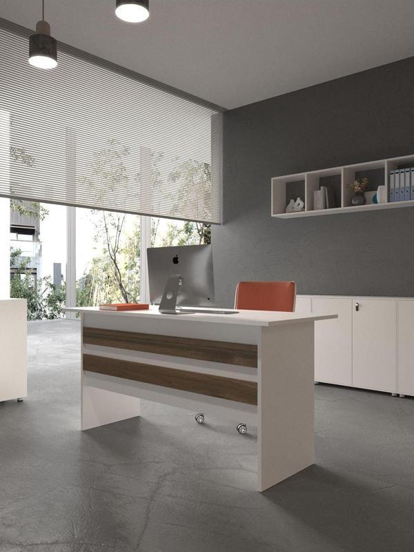 Festival Ofis Masası - OFİS-1-1-2-180X75 Beyaz - Ceviz - Image 1