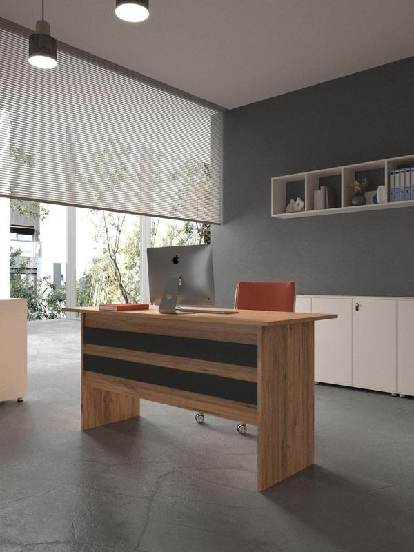 Festival Ofis Masası - OFİS-1-6-4-160X75 Beyaz - Antrasit - Image 1