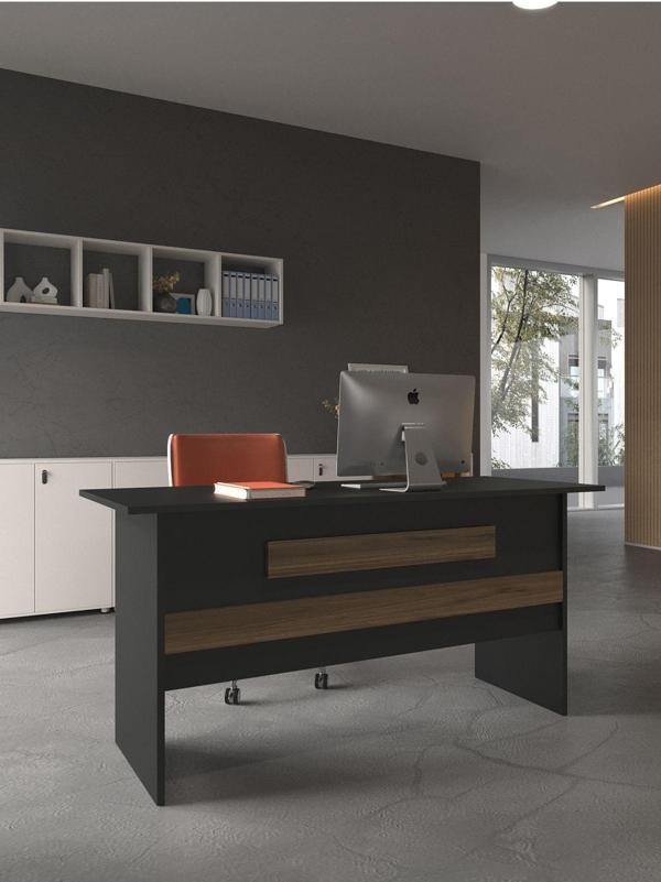 Festival Ofis Masası - OFİS-8-4-2-160X60 Beyaz - Ceviz - Image 1