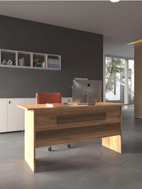 Festival Ofis Masası - OFİS-8-6-2-160X75 Beyaz - Ceviz - Image 1