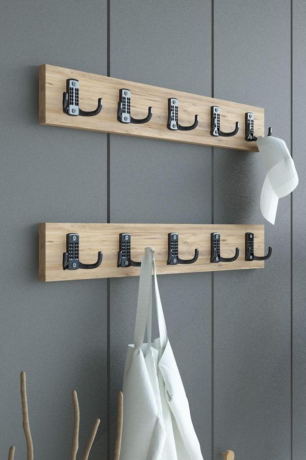 İKİLİ Portmanto Duvar Askılığı Elbise Askılığı A. Çam ASKI-002-6 - 50 cm - Image 1
