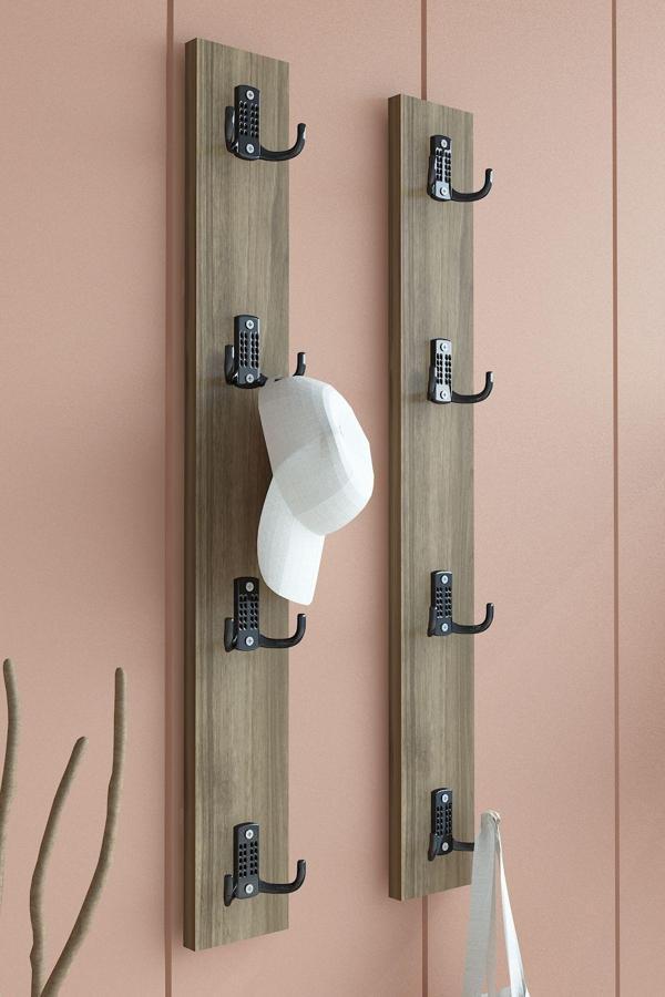 Portmanto Duvar Askılığı Elbise Askılığı Ceviz ASKI-011-2 - 75 cm - Image 1
