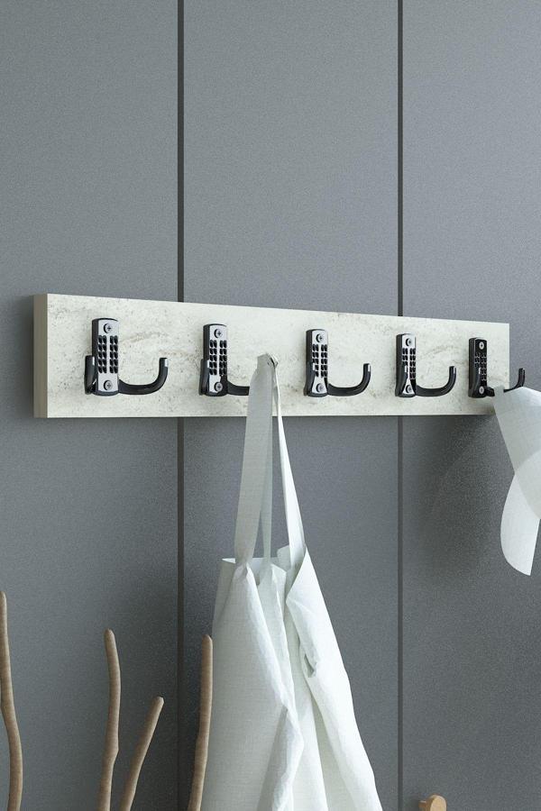 Portmanto Duvar Askılığı Elbise Askılığı Traverten ASKI-001-8 - 75 cm - Image 1