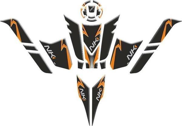 Gogo Tank Pad Full Set 003 Cf Moto 250nk 2023 Siyah Turuncu - Image 1