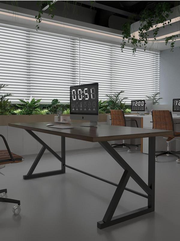 Profesyonel Ofis Masası OF46002-2-180 Ceviz 36 mm Kalınlık - 180 X 90 cm - Image 1