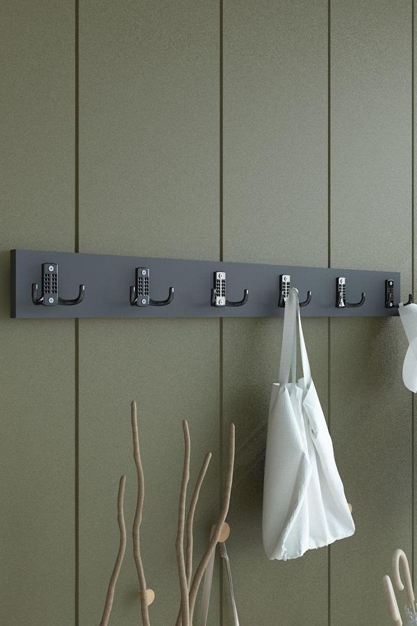 Portmanto Duvar Askılığı Elbise Askılığı Antrasit ASKI-003-4 - 90 cm - Image 1