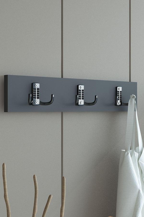 Portmanto Duvar Askılığı Elbise Askılığı Antrasit ASKI-004-4 - 35 cm - Image 1