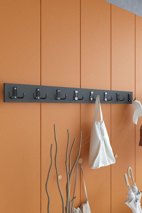 Portmanto Duvar Askılığı Elbise Askılığı Antrasit ASKI-007-4 - 90 cm - Image 1