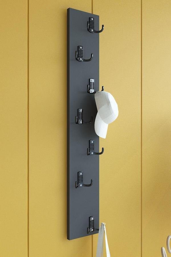 Portmanto Duvar Askılığı Elbise Askılığı Antrasit ASKI-009-4 - 75 cm - Image 1
